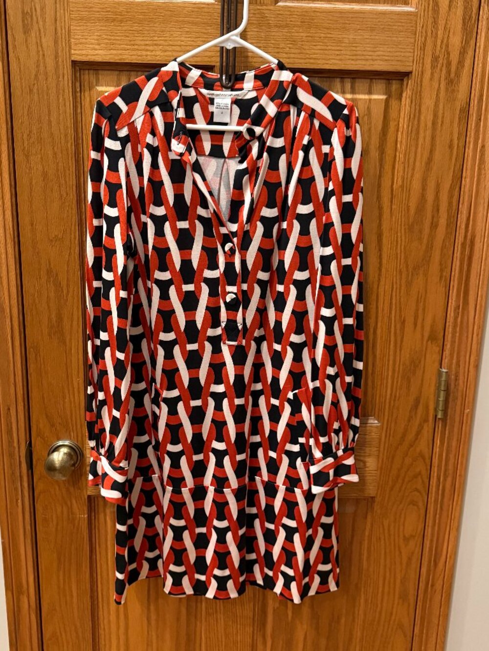 Diane von Furstenberg DVF Bold Geometric Print Dress SZ 12